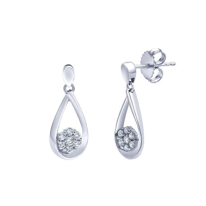 Ashley Stewart 0.30 Carat Sterling Silver Lab Grown Diamond Dangle Drop Earrings Gift
