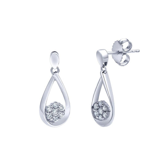 Ashley Stewart 0.30 Carat Sterling Silver Lab Grown Diamond Dangle Drop Earrings Gift