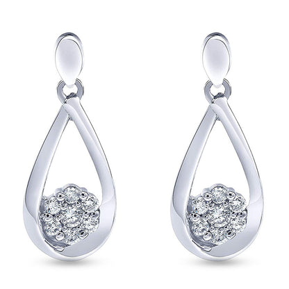 Ashley Stewart 0.30 Carat Sterling Silver Lab Grown Diamond Dangle Drop Earrings Gift