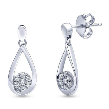 Ashley Stewart 0.30 Carat Sterling Silver Lab Grown Diamond Dangle Drop Earrings Gift