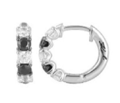 Ashley Stewart 1 Carat Lab Grown Diamond Huggie Hoop In Sterling Silver