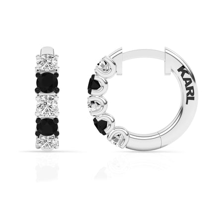 Ashley Stewart 1 Carat Lab Grown Diamond Huggie Hoop In Sterling Silver