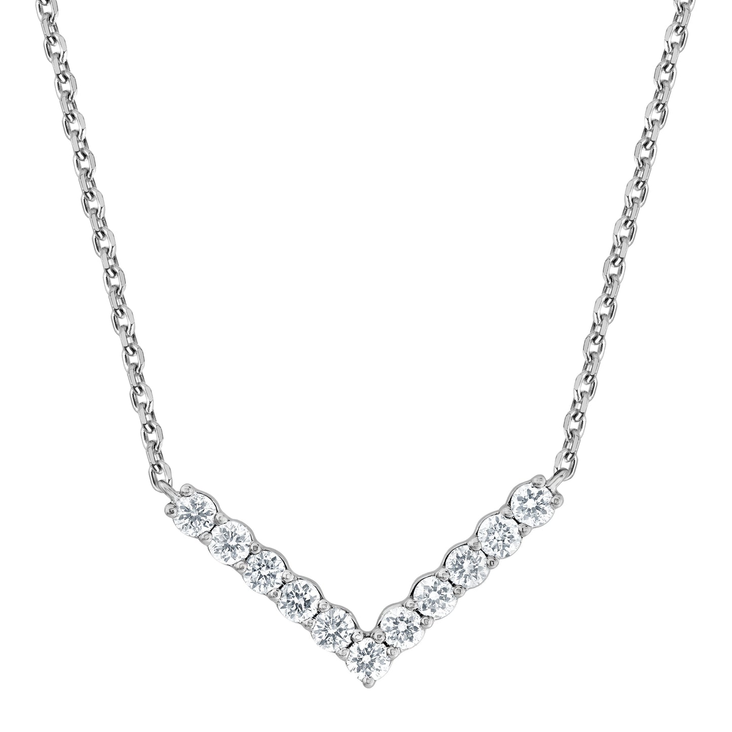 Ashley Stewart 0.25 Carat Lab Grown Diamond V Shaped Necklace