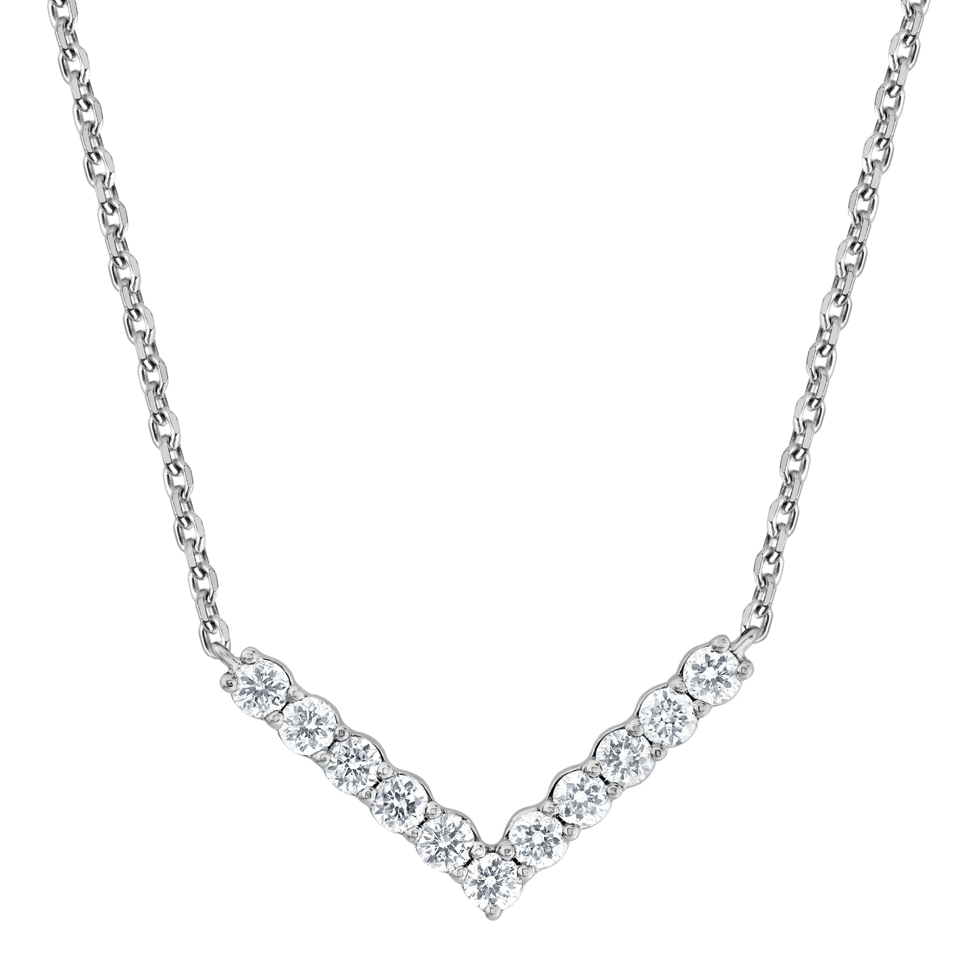 Ashley Stewart 0.25 Carat Lab Grown Diamond V Shaped Necklace