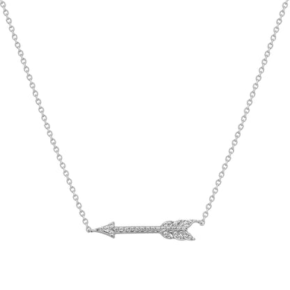 Ashley Stewart 0.15 Carat Lab Grown Diamond Arrow Necklace In Sterling Silver
