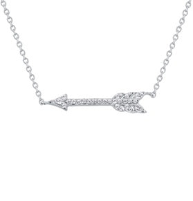 Ashley Stewart 0.15 Carat Lab Grown Diamond Arrow Necklace In Sterling Silver