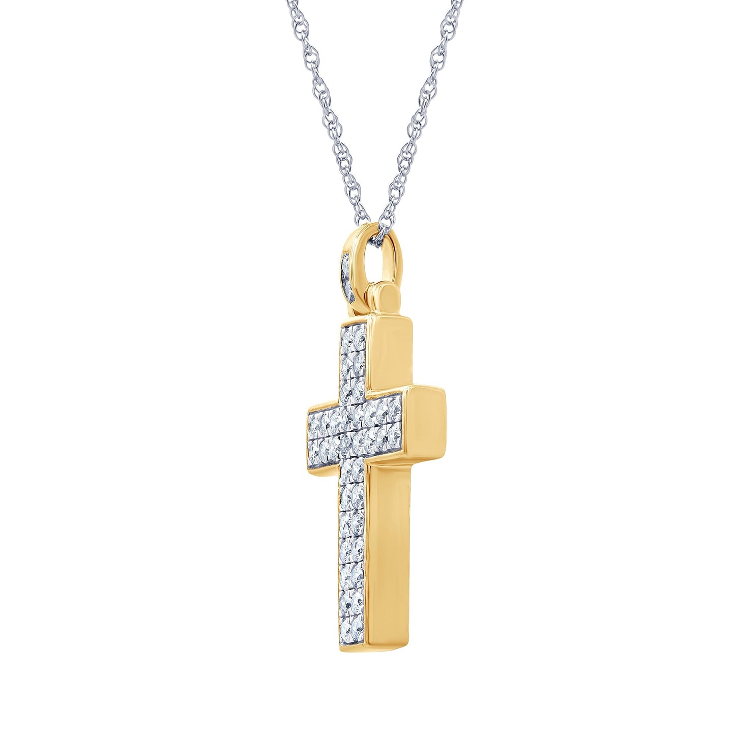 Ashley Stewart 0.75 Carat Lab Grown Diamond Cluster Cross Pendant Necklace In Sterlin
