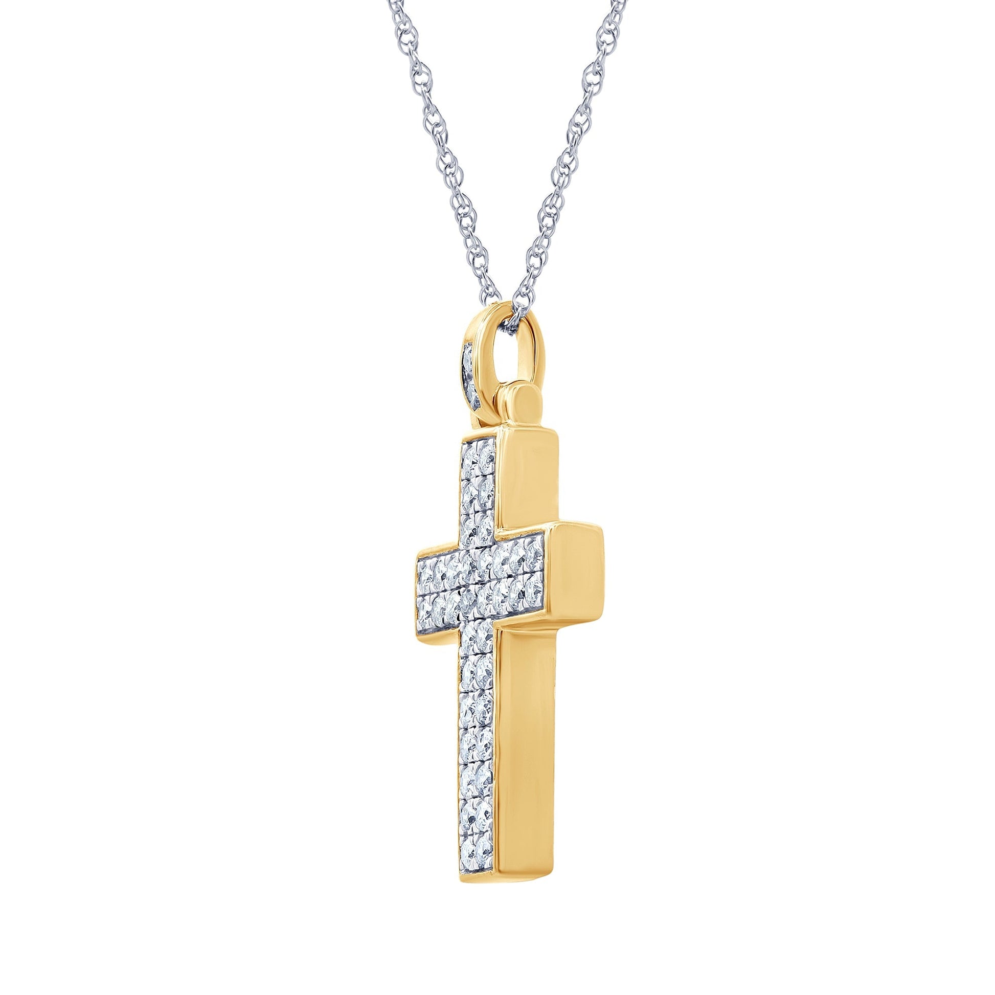 Ashley Stewart 0.75 Carat Lab Grown Diamond Cluster Cross Pendant Necklace In Sterlin