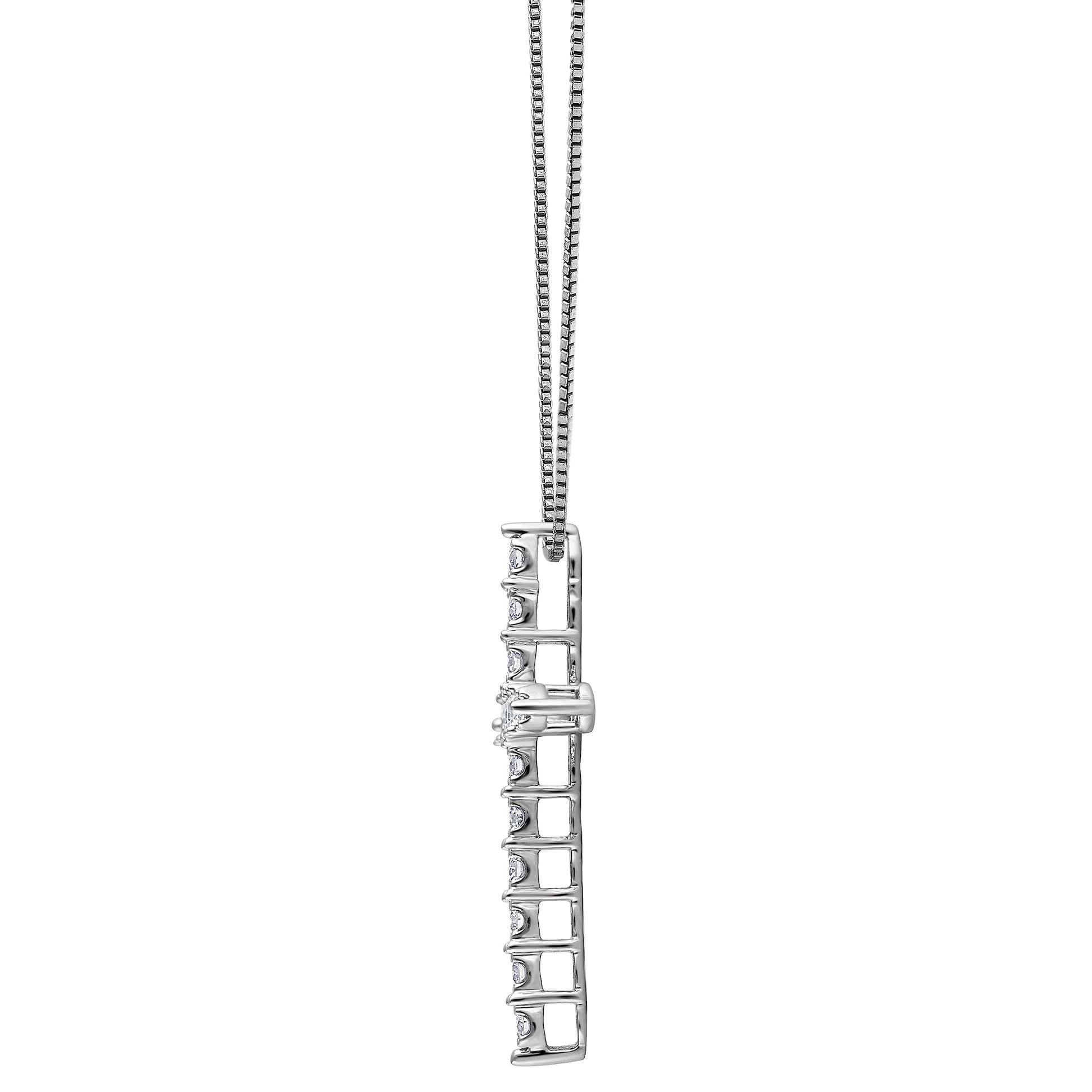 Ashley Stewart 0.50 Carat Sterling Silver Lab Grown Diamond Cross Pendant Necklace