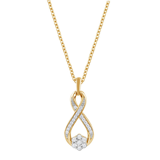 Ashley Stewart 0.25 Carat Lab Grown Diamond Twisted Pendant Necklace