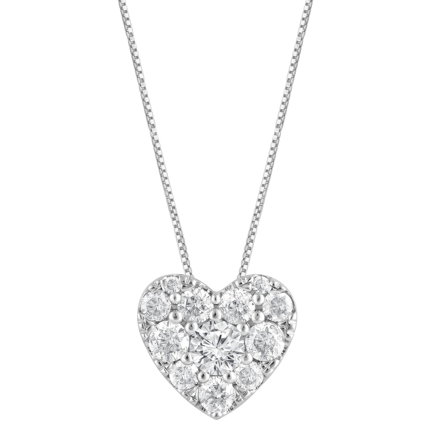 Ashley Stewart 0.50 Carat Lab Grown Diamond Heart Pendant Necklace In Sterling Silver
