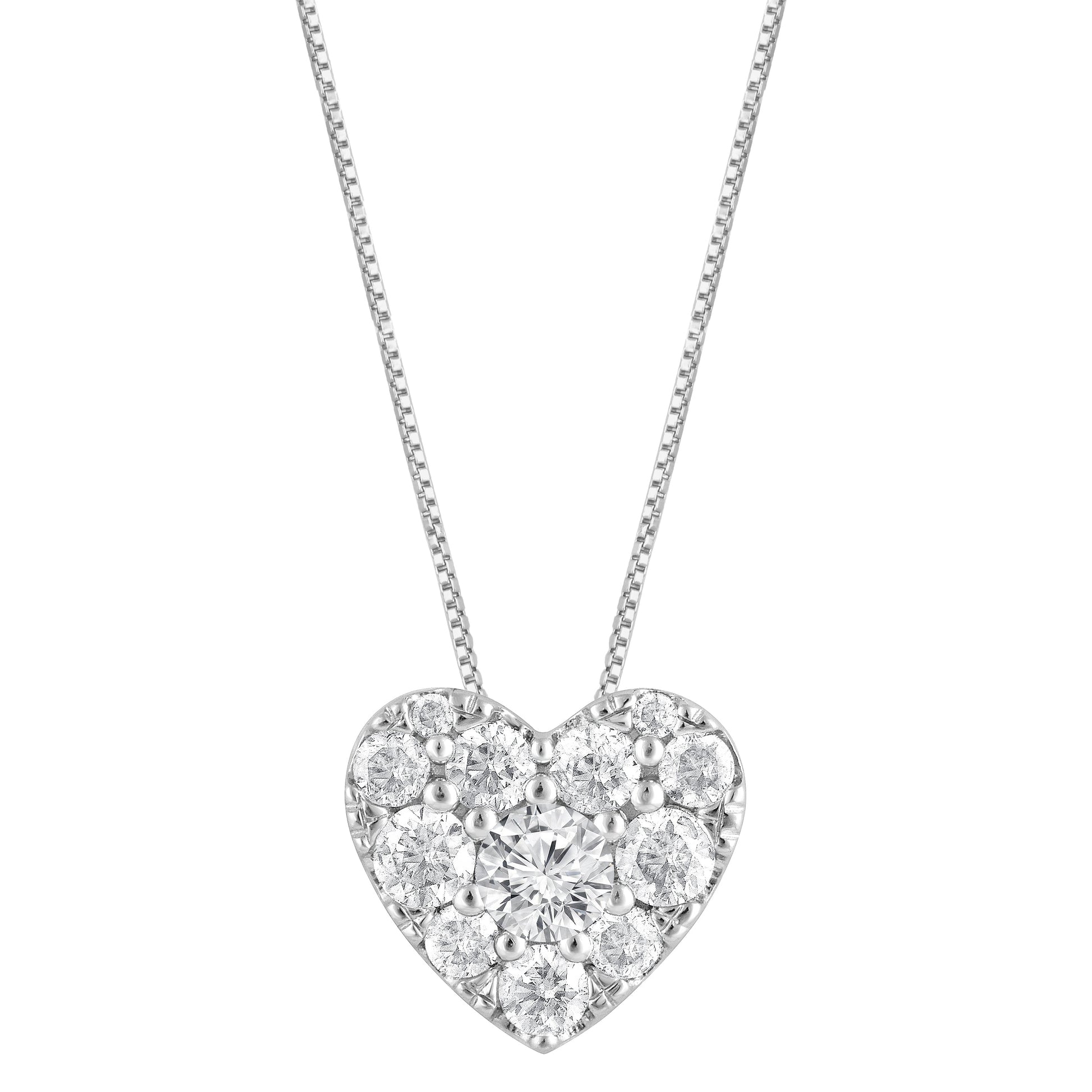 Ashley Stewart 0.50 Carat Lab Grown Diamond Heart Pendant Necklace In Sterling Silver