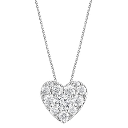 Ashley Stewart 0.50 Carat Lab Grown Diamond Heart Pendant Necklace In Sterling Silver