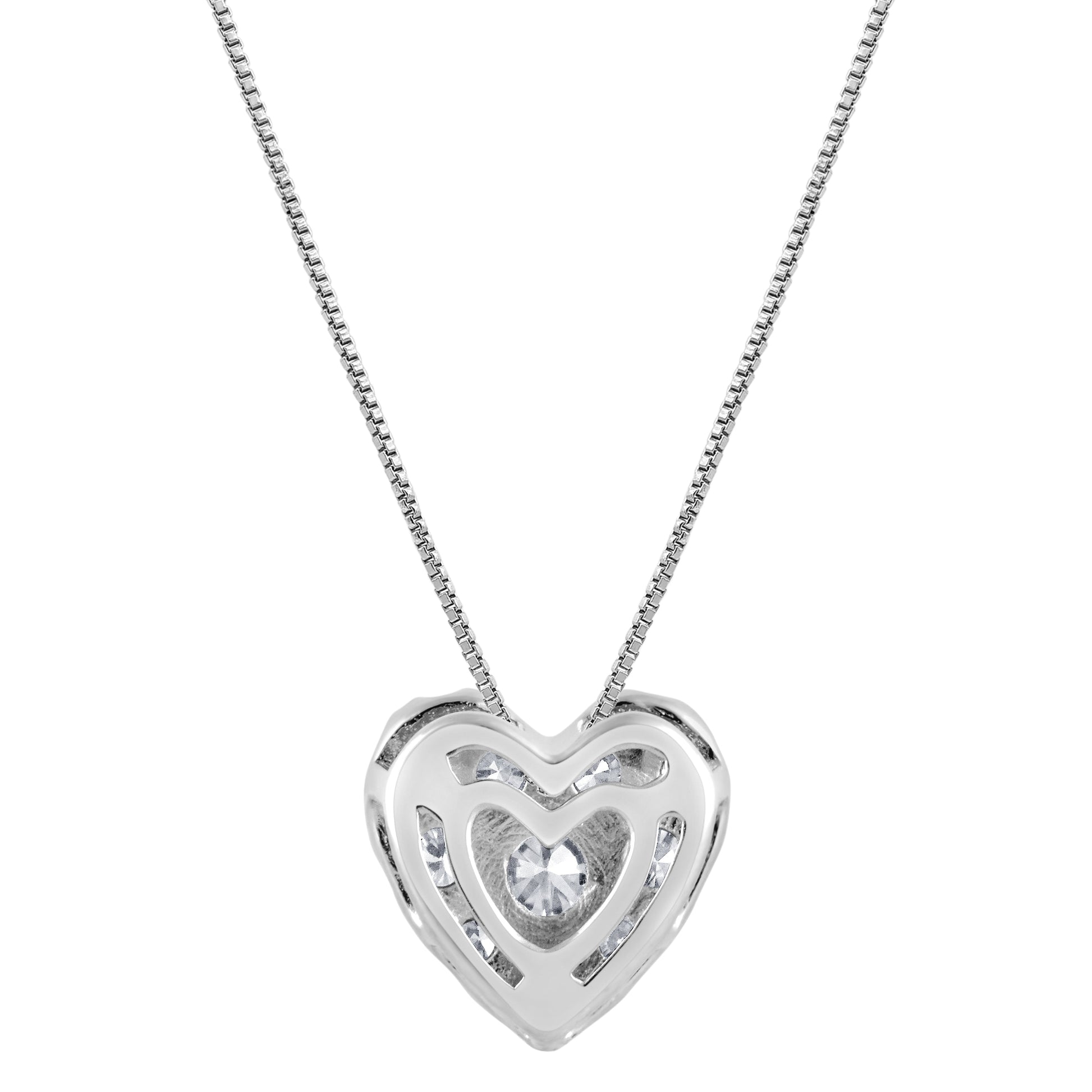 Ashley Stewart 0.50 Carat Lab Grown Diamond Heart Pendant Necklace In Sterling Silver