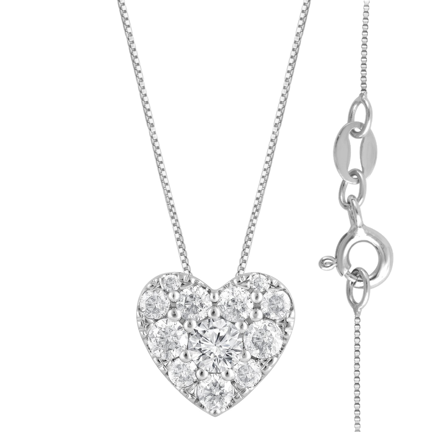 Ashley Stewart 0.50 Carat Lab Grown Diamond Heart Pendant Necklace In Sterling Silver