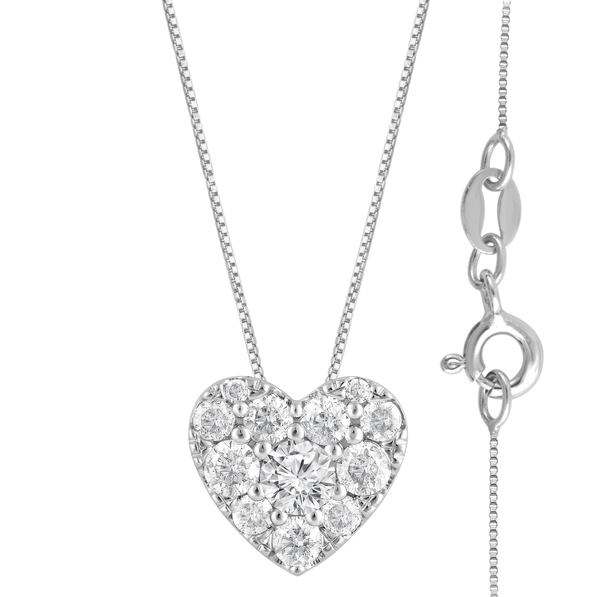 Ashley Stewart 0.50 Carat Lab Grown Diamond Heart Pendant Necklace In Sterling Silver