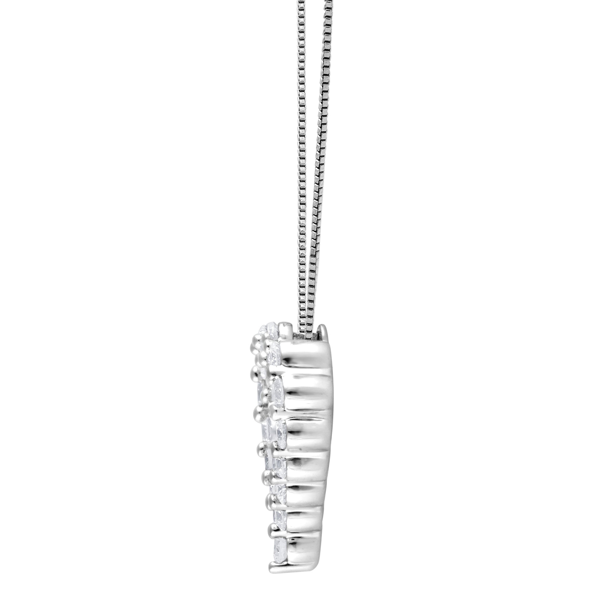 Ashley Stewart 0.25 Carat Heart Lab Grown Diamond Pendant Necklace In Sterling Silver