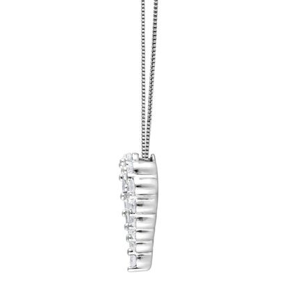 Ashley Stewart 0.25 Carat Heart Lab Grown Diamond Pendant Necklace In Sterling Silver