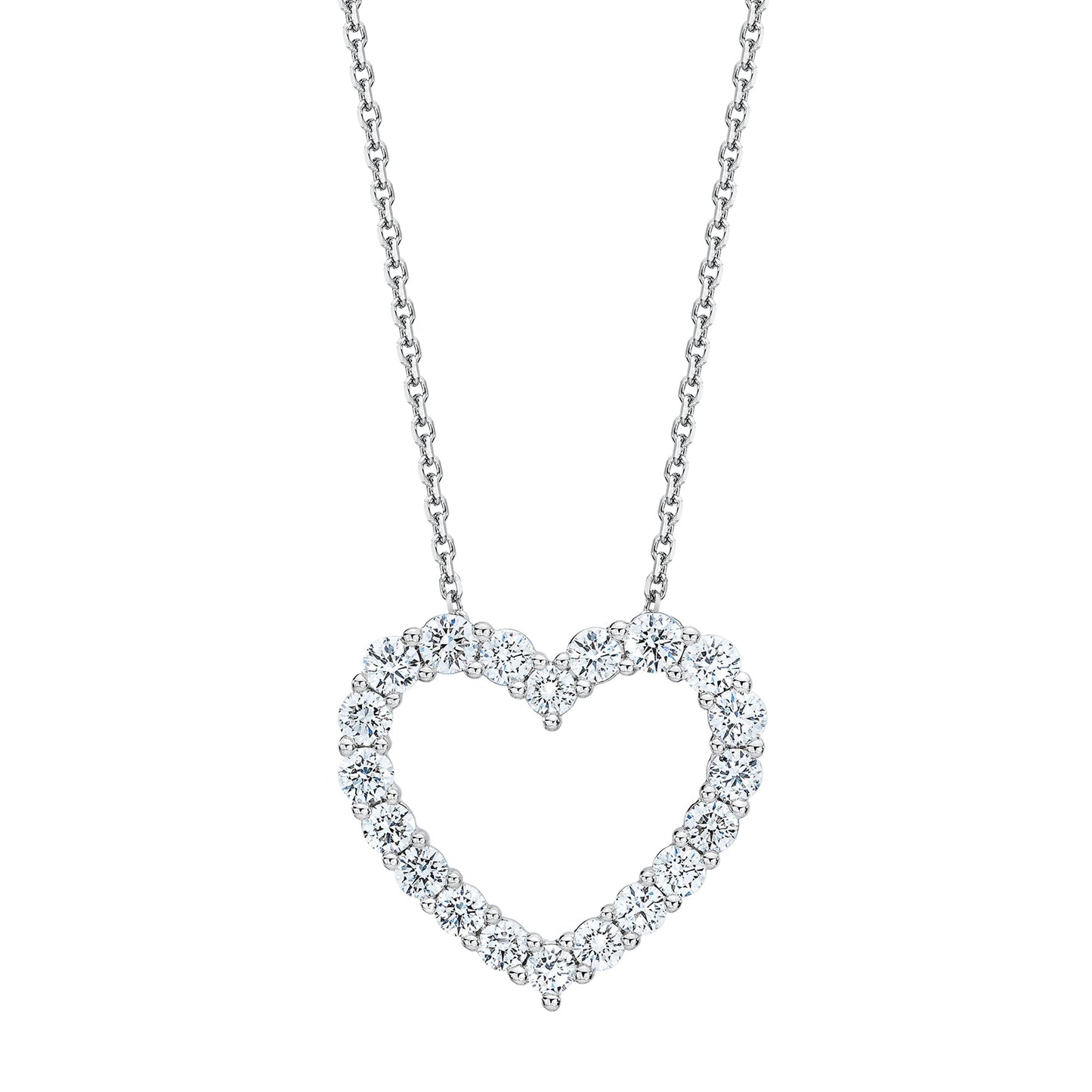 Ashley Stewart 1 Carat Lab Grown Sterling Silver Diamond Heart Pendant Necklace