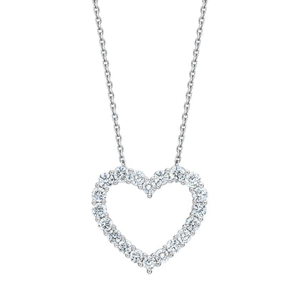 Ashley Stewart 1 Carat Lab Grown Sterling Silver Diamond Heart Pendant Necklace