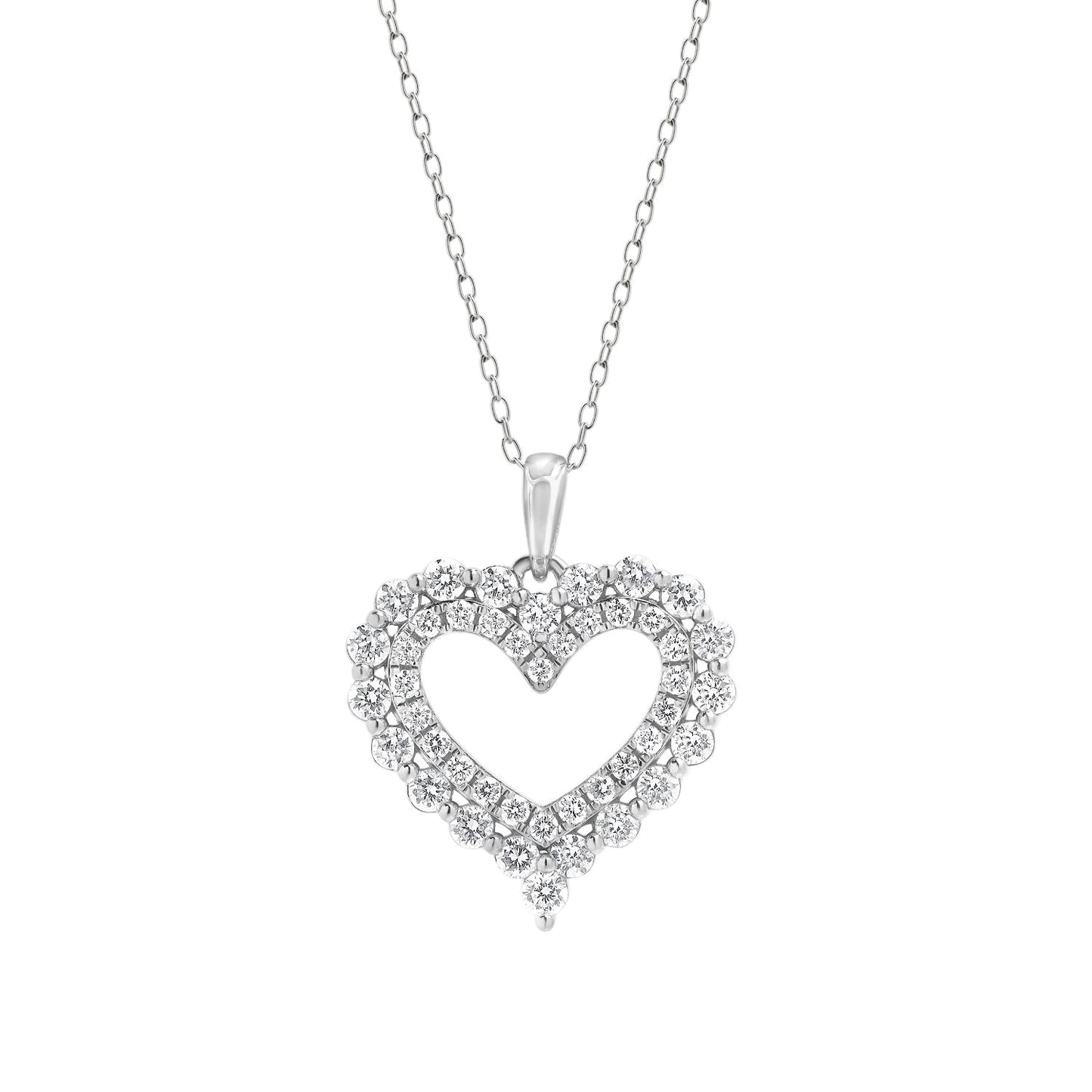 Ashley Stewart 1 Carat Lab Grown Diamond Heart Necklace