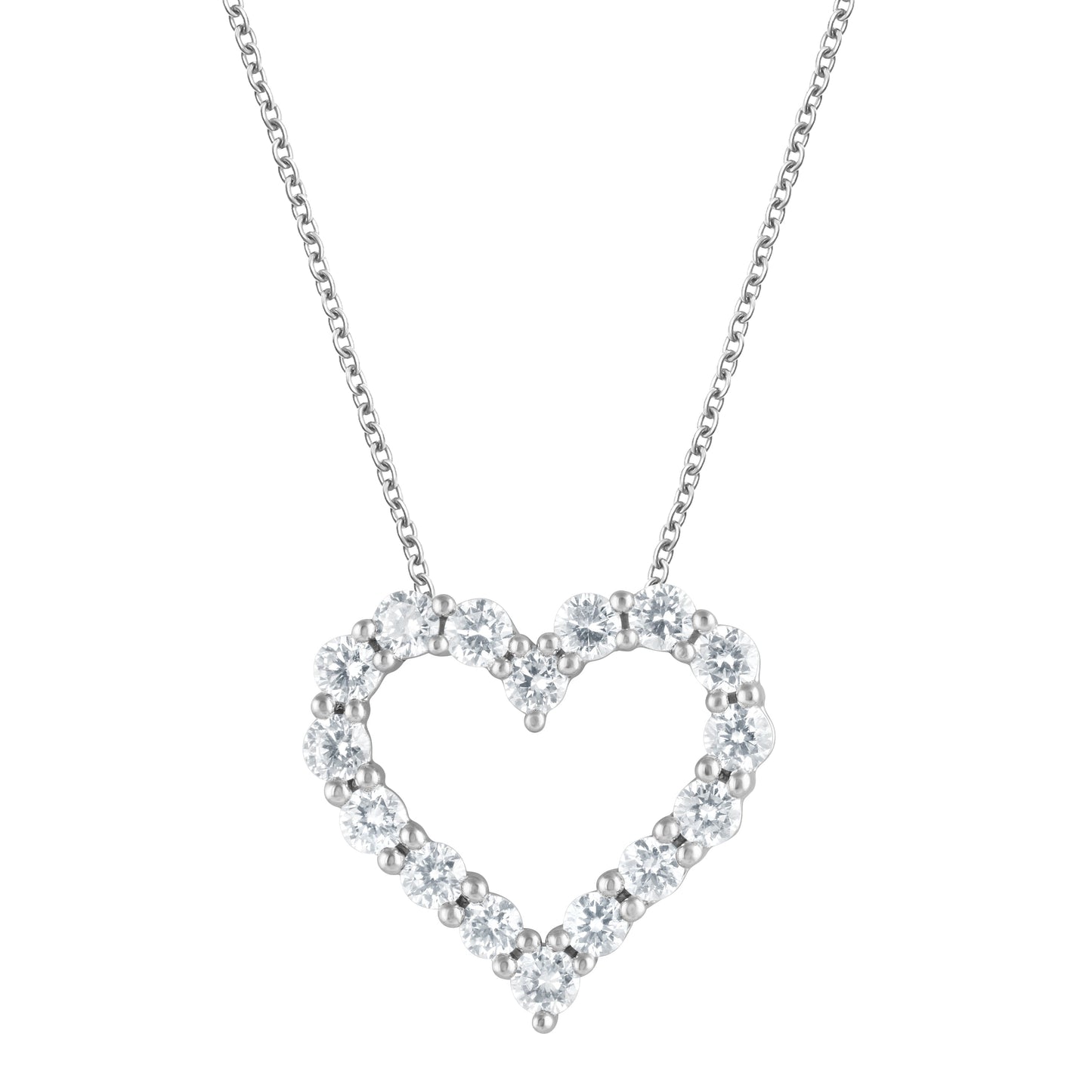 Ashley Stewart 1 Carat Lab Grown Diamond Heart Sterling Silver Necklace