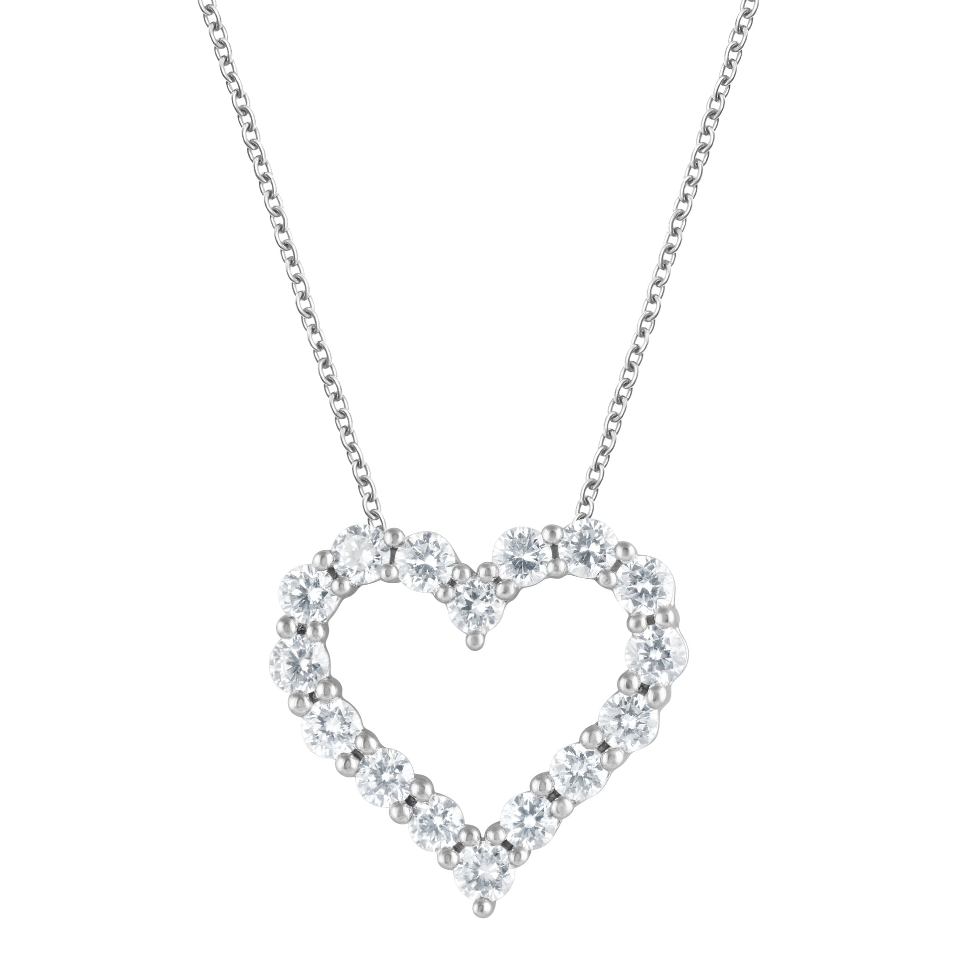 Ashley Stewart 1 Carat Lab Grown Diamond Heart Sterling Silver Necklace