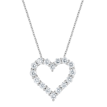 Ashley Stewart 1 Carat Lab Grown Diamond Heart Sterling Silver Necklace