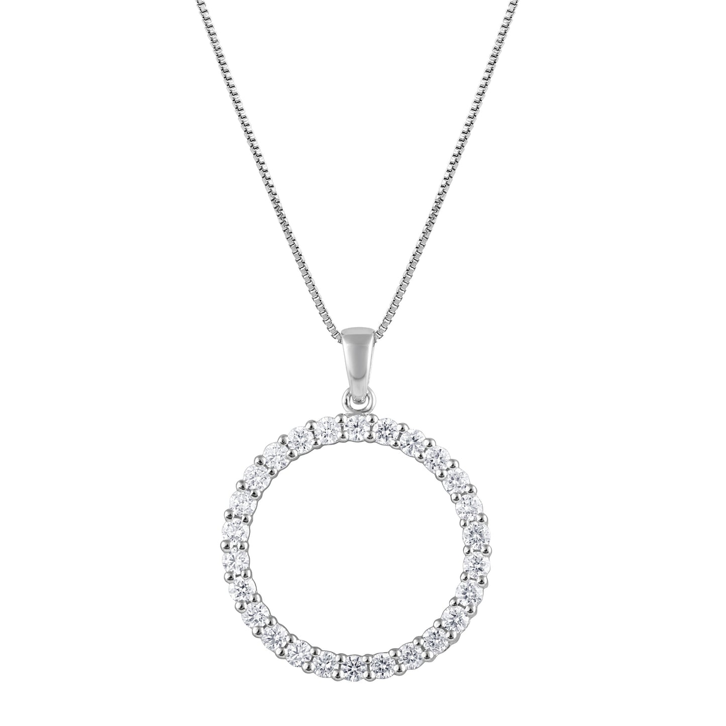Ashley Stewart 0.33 Carat Lab Grown Diamond Circle Of Life Pendant Necklace in Sterli
