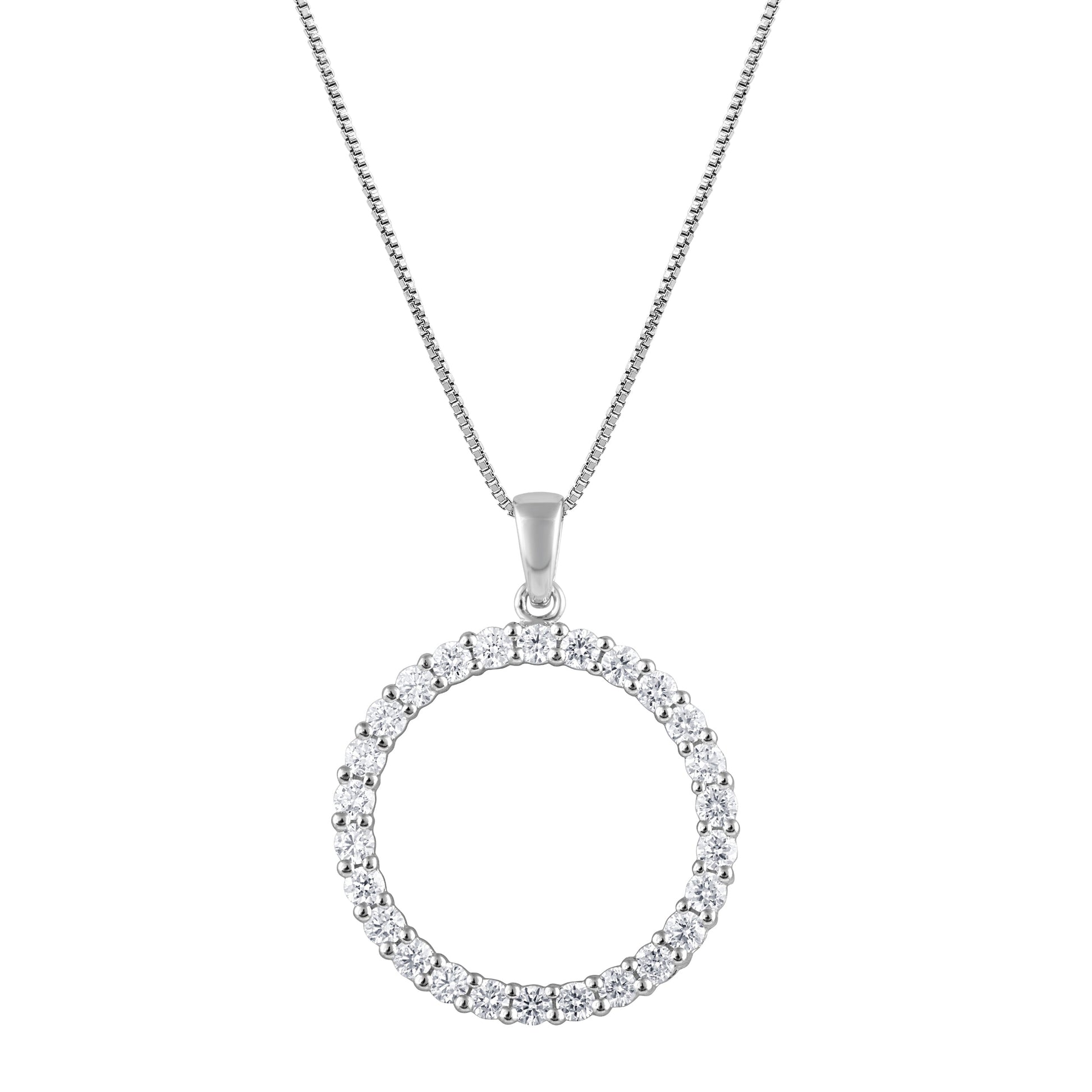 Ashley Stewart 0.33 Carat Lab Grown Diamond Circle Of Life Pendant Necklace in Sterli