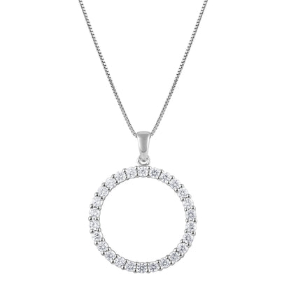 Ashley Stewart 0.33 Carat Lab Grown Diamond Circle Of Life Pendant Necklace in Sterli
