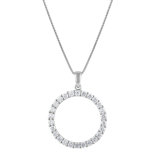 Ashley Stewart 0.33 Carat Lab Grown Diamond Circle Of Life Pendant Necklace in Sterli