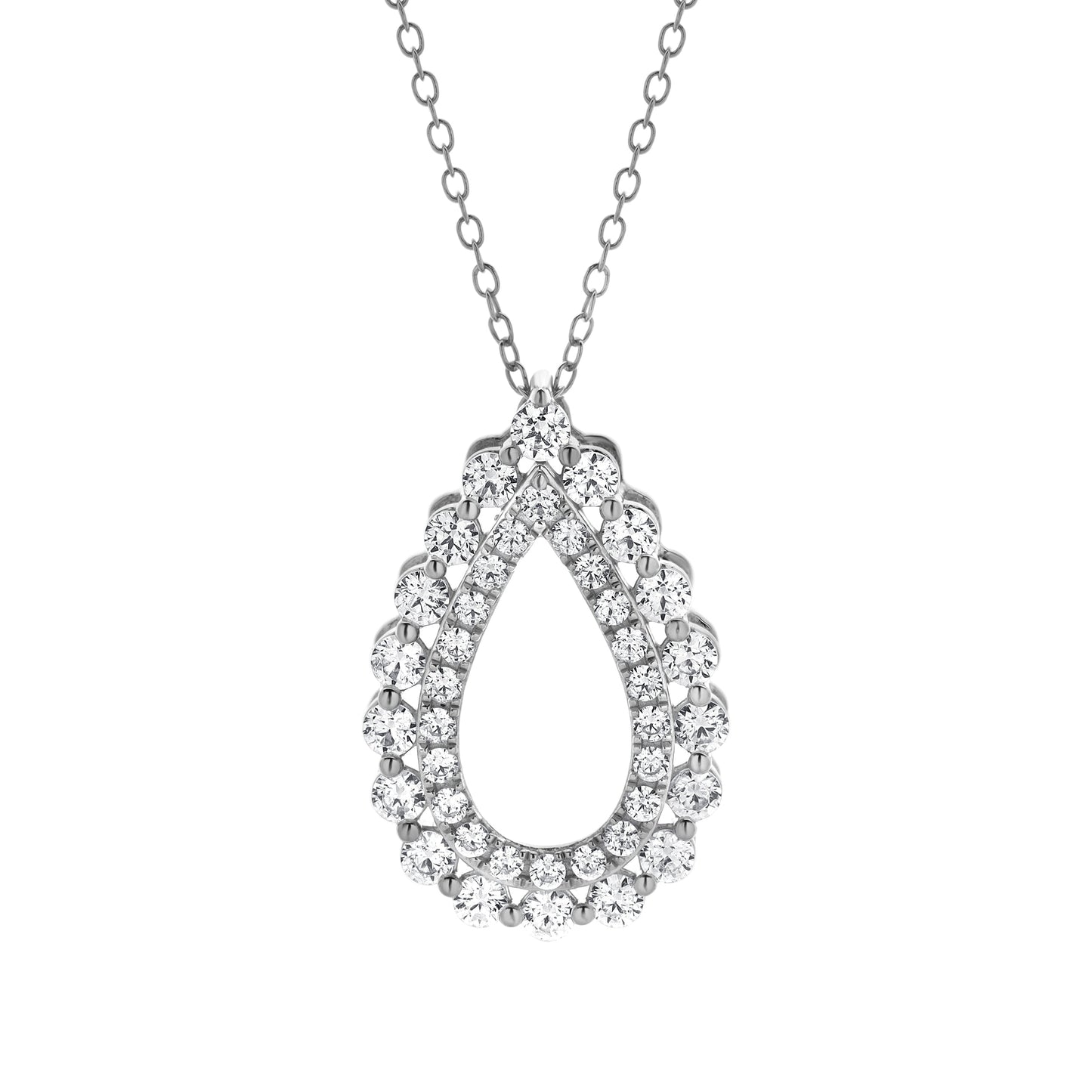 Ashley Stewart 1 Carat Lab Grown Diamond Teardrop Pendant Necklace