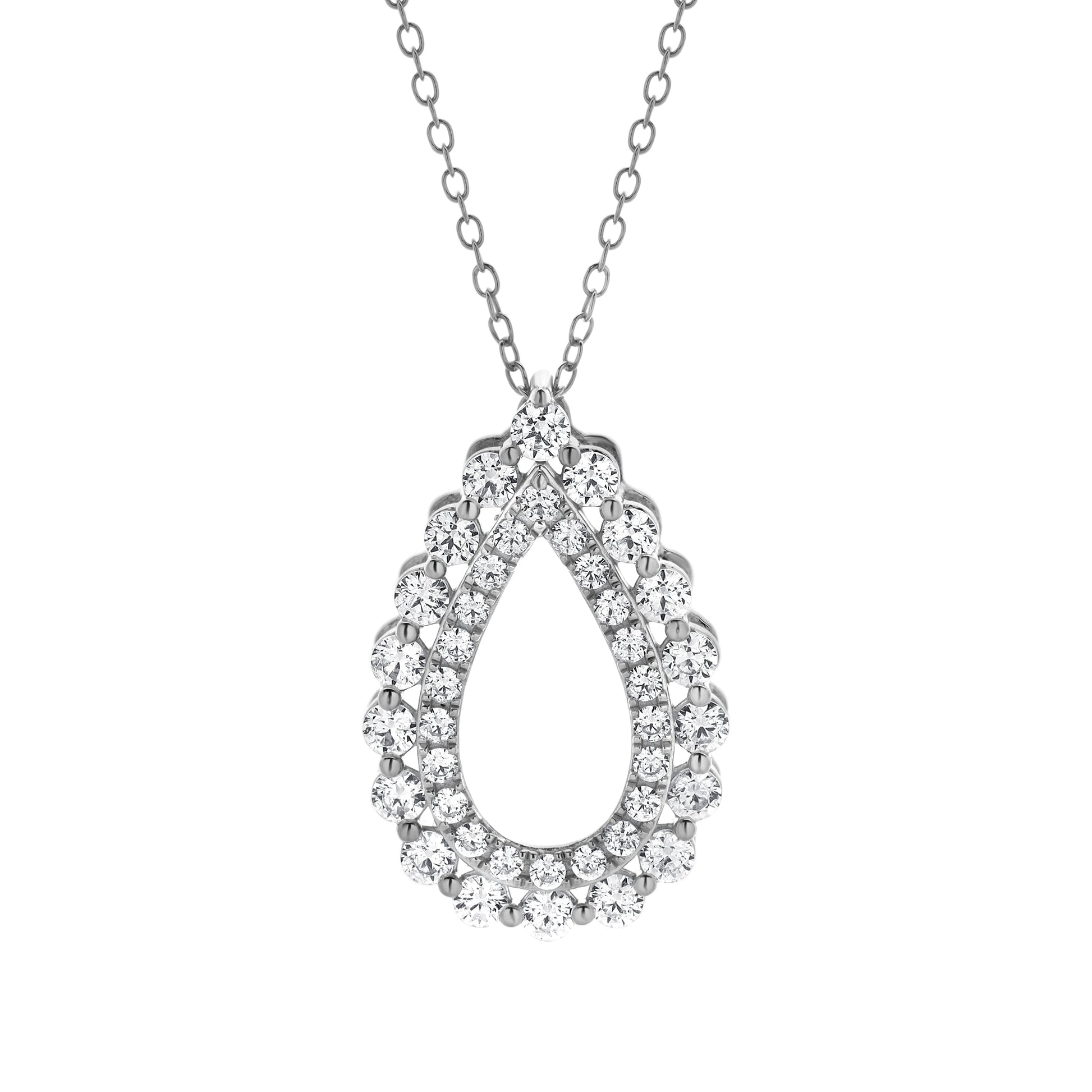 Ashley Stewart 1 Carat Lab Grown Diamond Teardrop Pendant Necklace