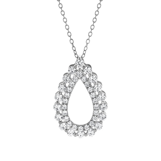 Ashley Stewart 1 Carat Lab Grown Diamond Teardrop Pendant Necklace