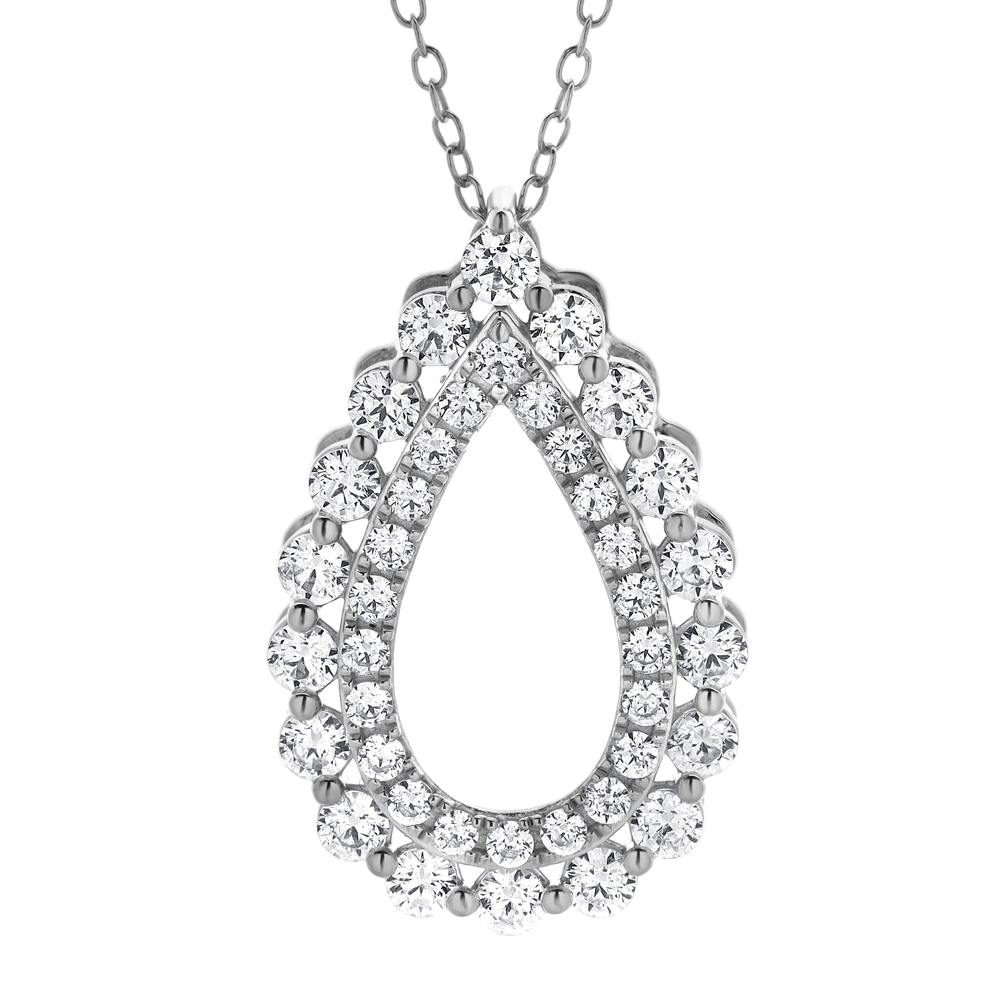 Ashley Stewart 1 Carat Lab Grown Diamond Teardrop Pendant Necklace