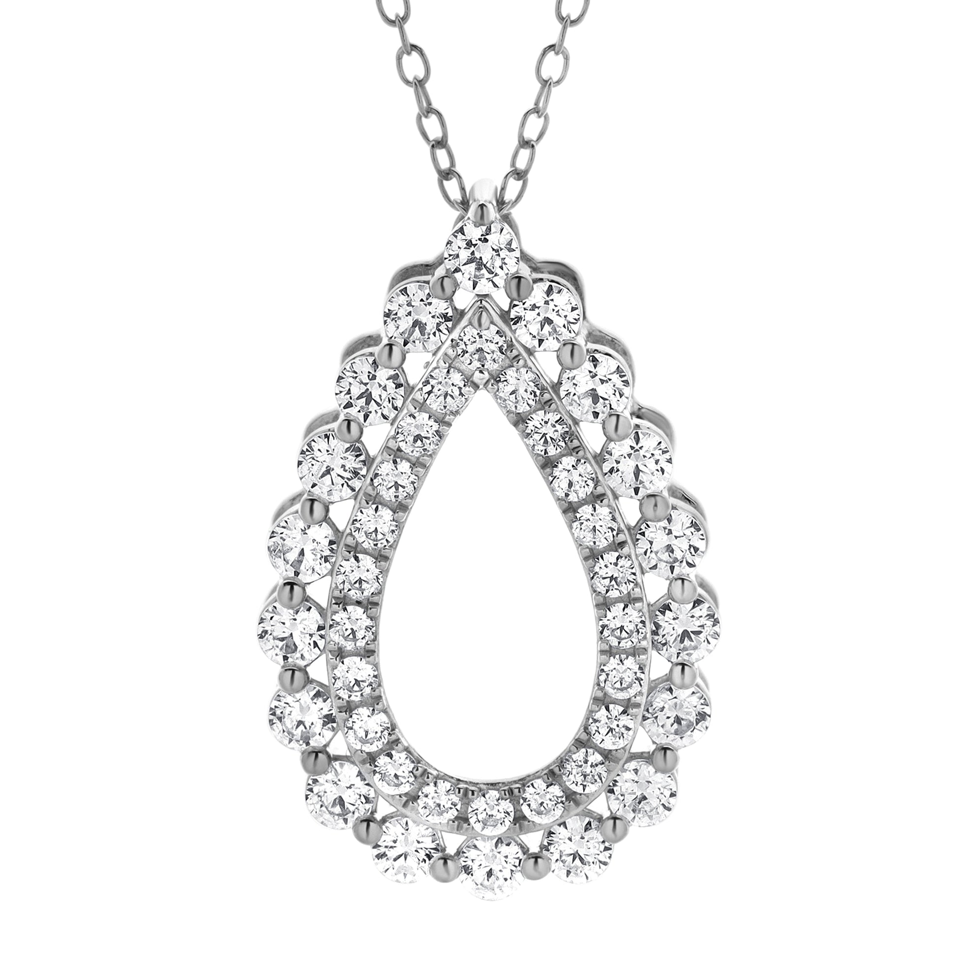 Ashley Stewart 1 Carat Lab Grown Diamond Teardrop Pendant Necklace