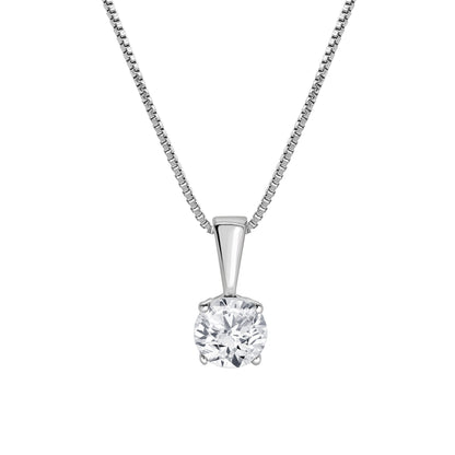 Ashley Stewart 0.60 Carat Lab Grown Round Solitaire Diamond Pendant Necklace In Sterl