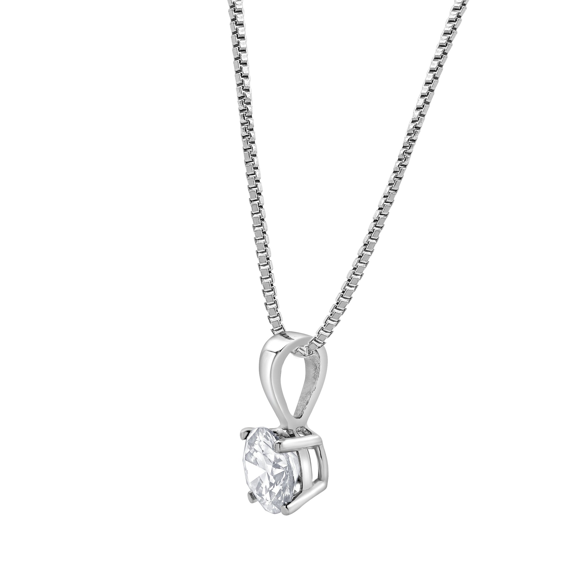 Ashley Stewart 0.60 Carat Lab Grown Round Solitaire Diamond Pendant Necklace In Sterl