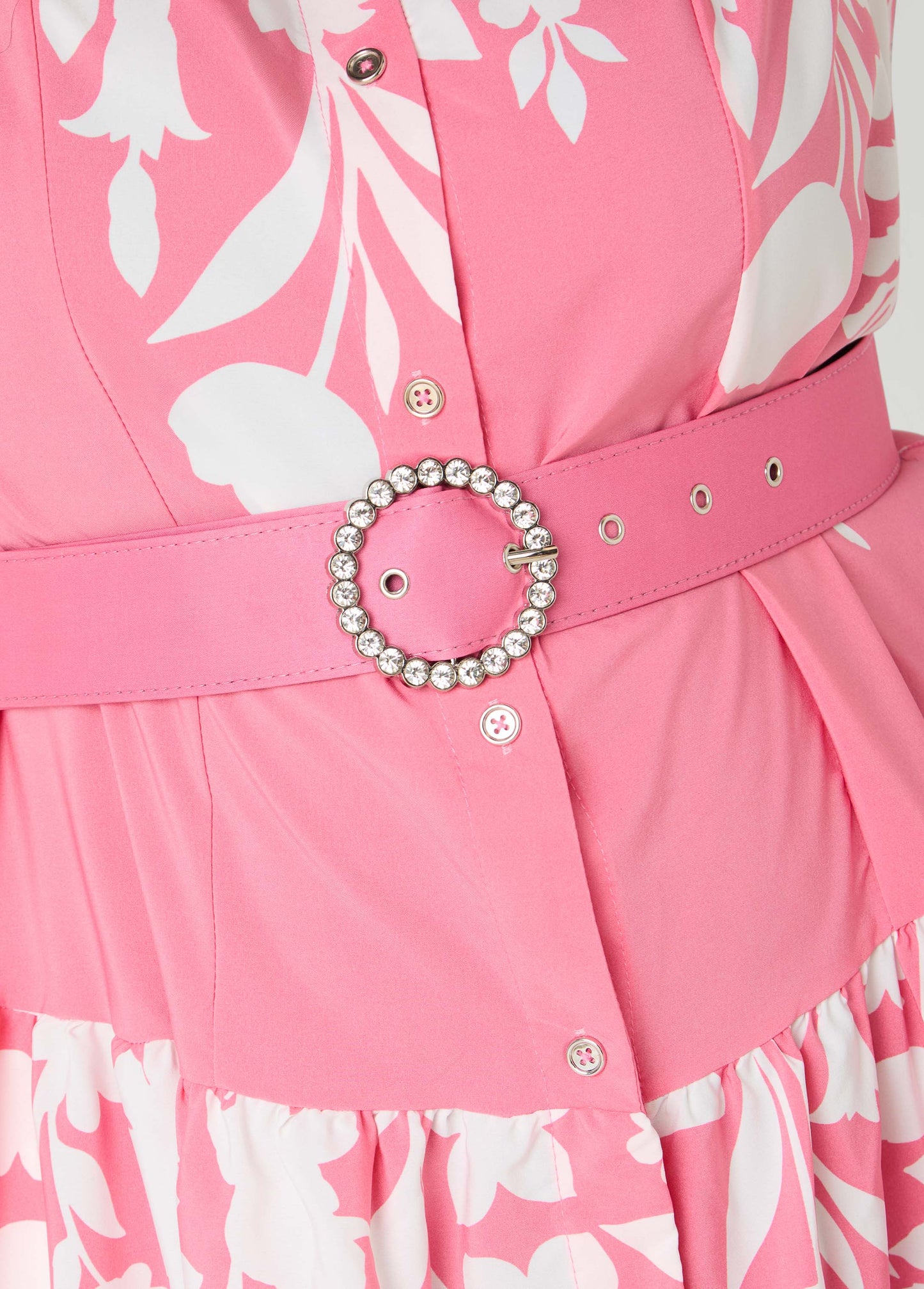Ashley Stewart Belted Floral Midaxi Shirtdress Confetti