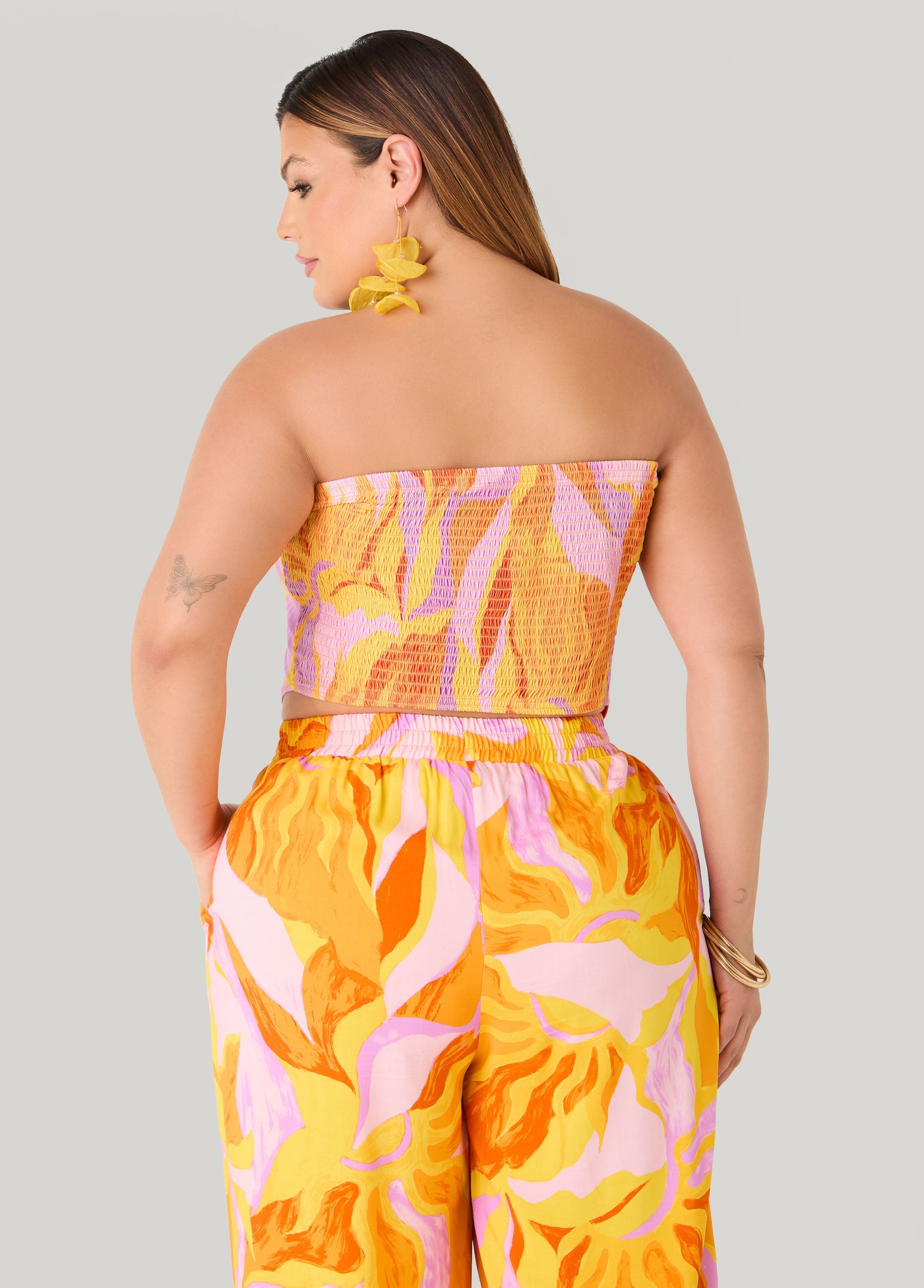 Ashley Stewart Swirl Print Tube Top Multi