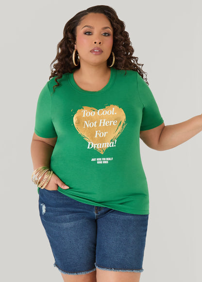 Ashley Stewart Not Here For Drama Graphic Tee Amazon