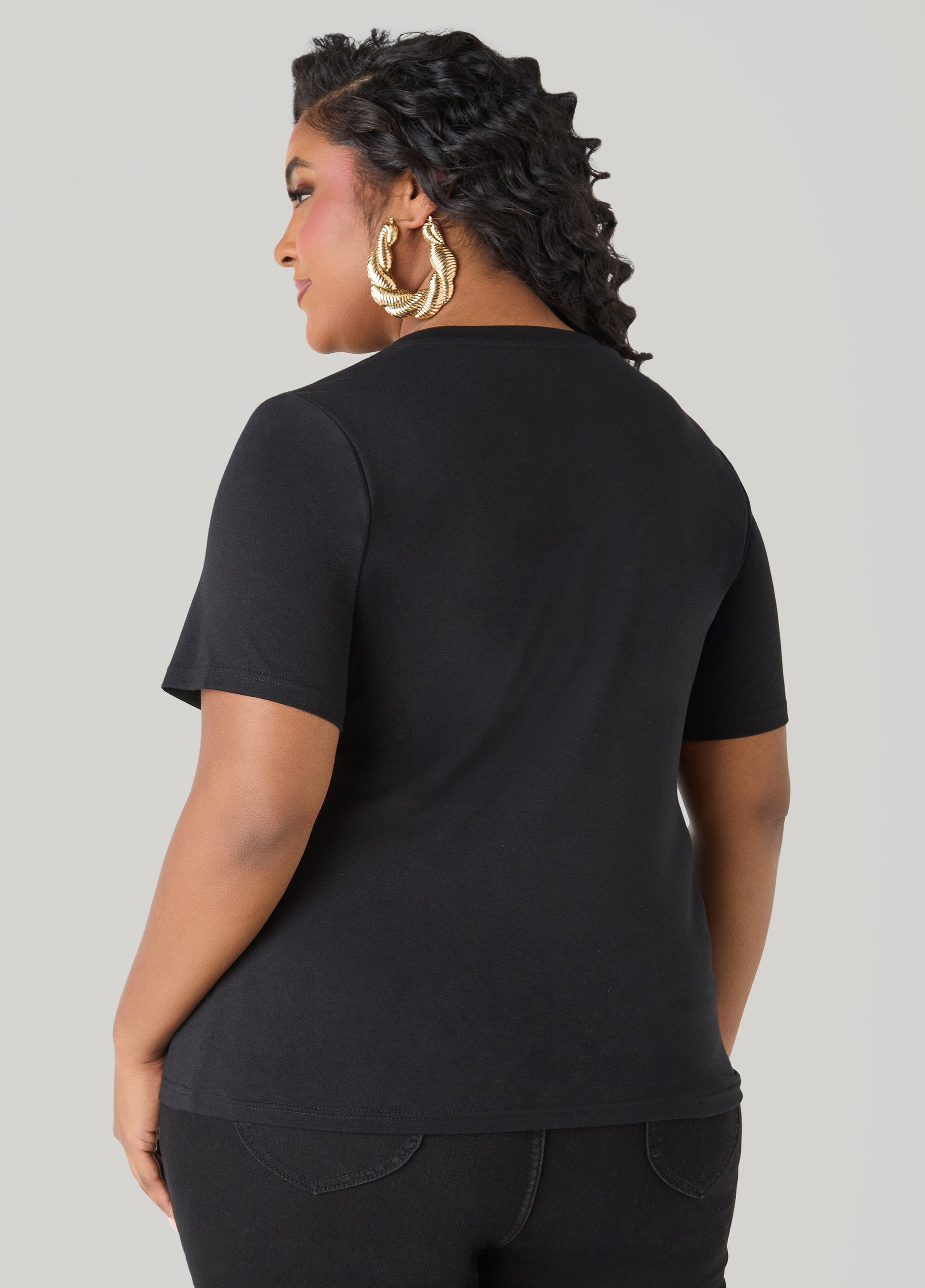 Ashley Stewart New York Graphic Tee Black