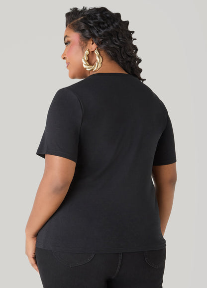 Ashley Stewart New York Graphic Tee Black