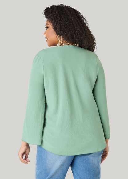 Ashley Stewart Textured Cowl Neck Blouse Pink