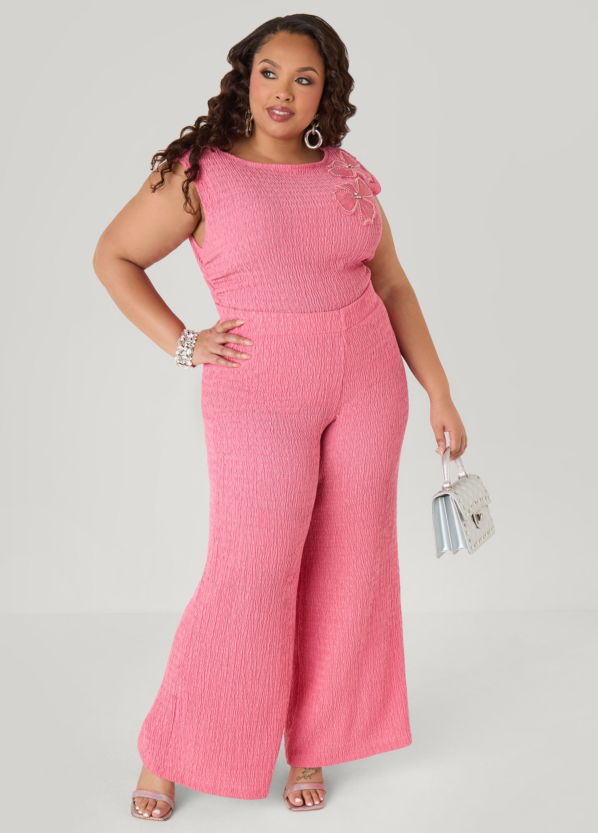Ashley Stewart Textured Pull On Pants Confetti