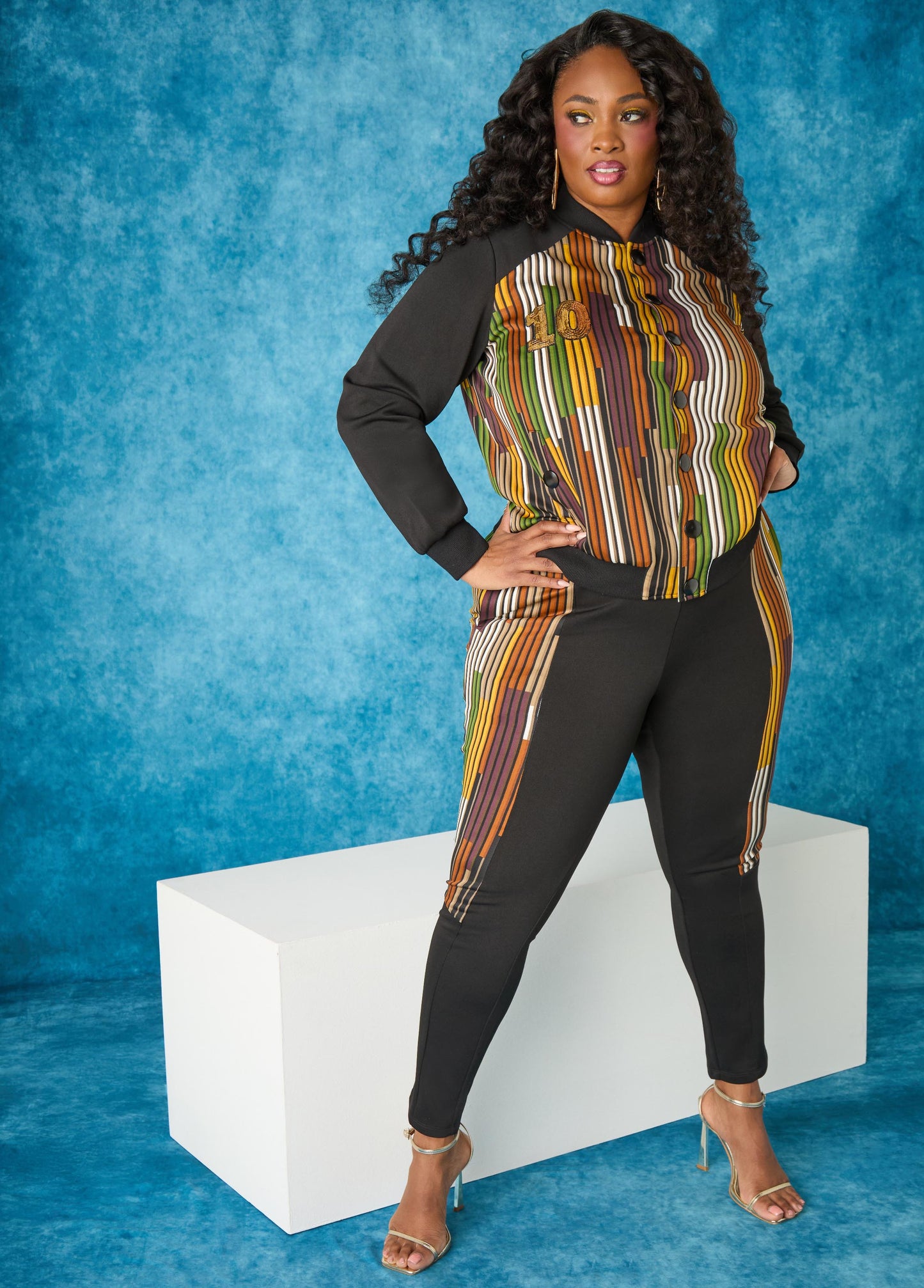 Ashley Stewart Striped Track Pants Multi