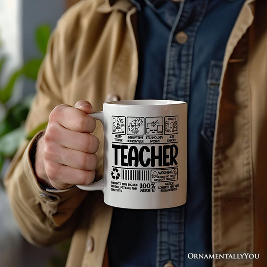 Ashley Stewart Teacher Barcode Ceramic Mug White