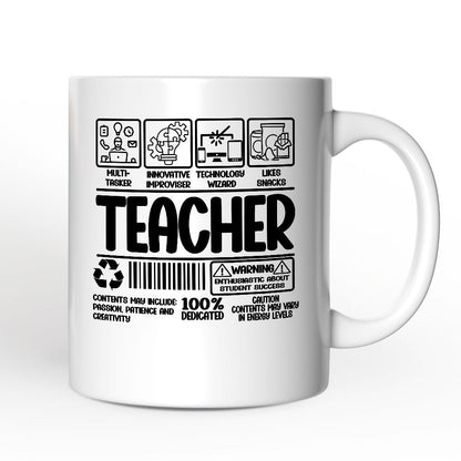 Ashley Stewart Teacher Barcode Ceramic Mug White