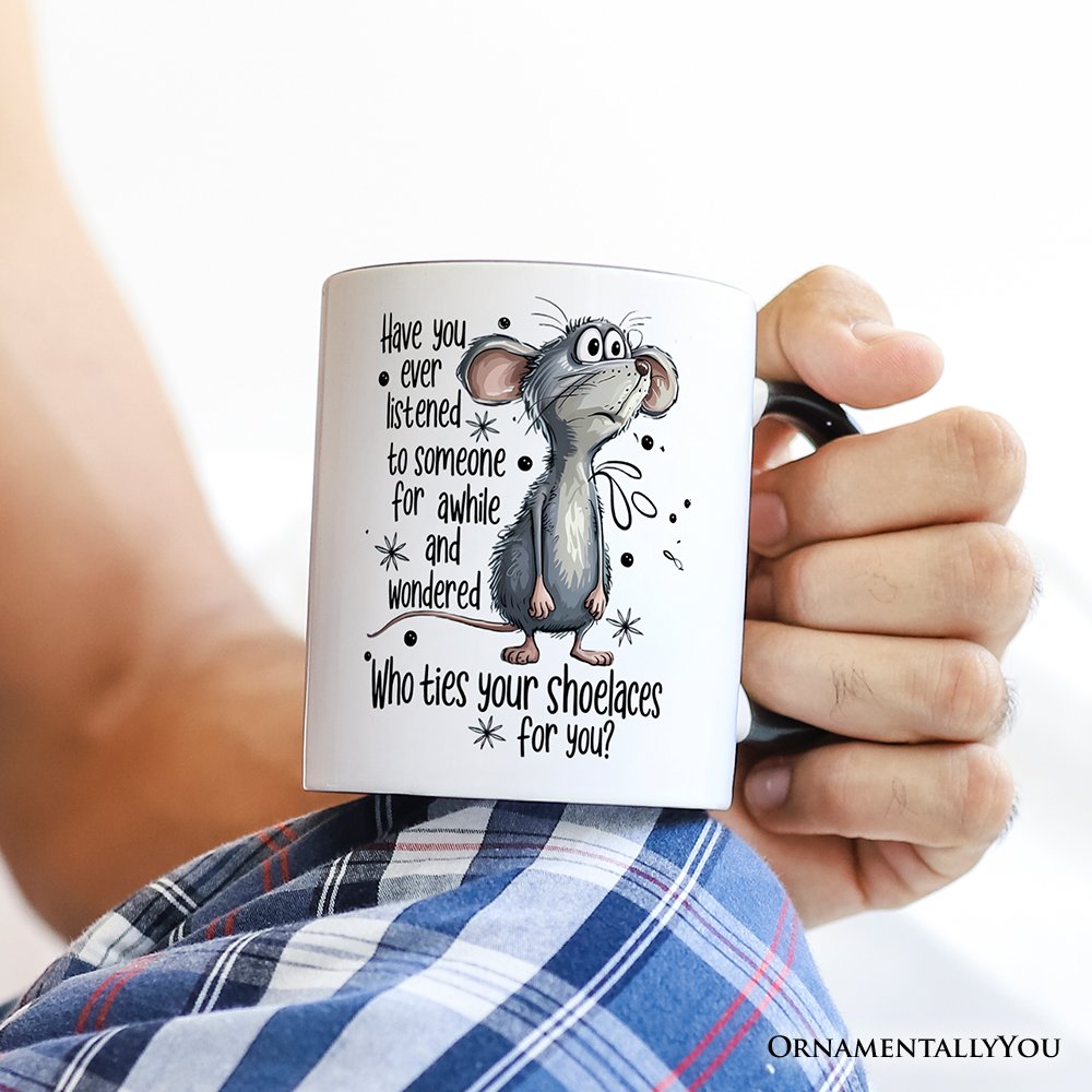 Ashley Stewart Who Ties Your Shoelaces Mug White
